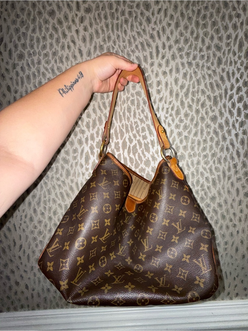 Louis Vuitton Monogram Hobo Bag in Brown and Tan